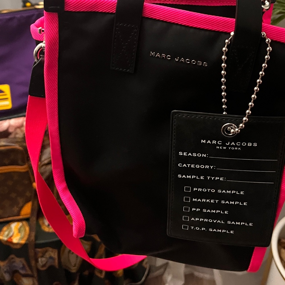 Marc Jacobs Mini Nylon Crossbody (Black/Pink) *VIDEO INCLUDED*